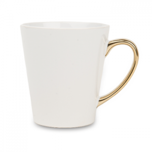 Maza baltā LATTE krūze ar zelta osu