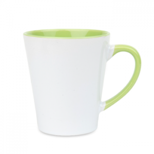 Baltā krūzīte MAZĀ LATTE ar krāsainu iekšu un osu