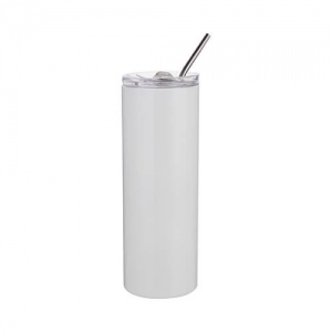 Termokrūze baltā 600ml ar salmiņu